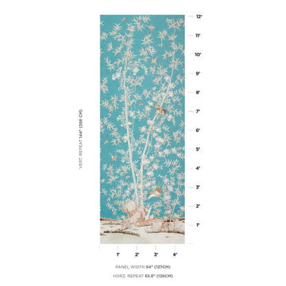 SCHUMACHER FABRIC  MILES REDD BRIGHTON PAVILION PANEL   PEACOCK   - 176021