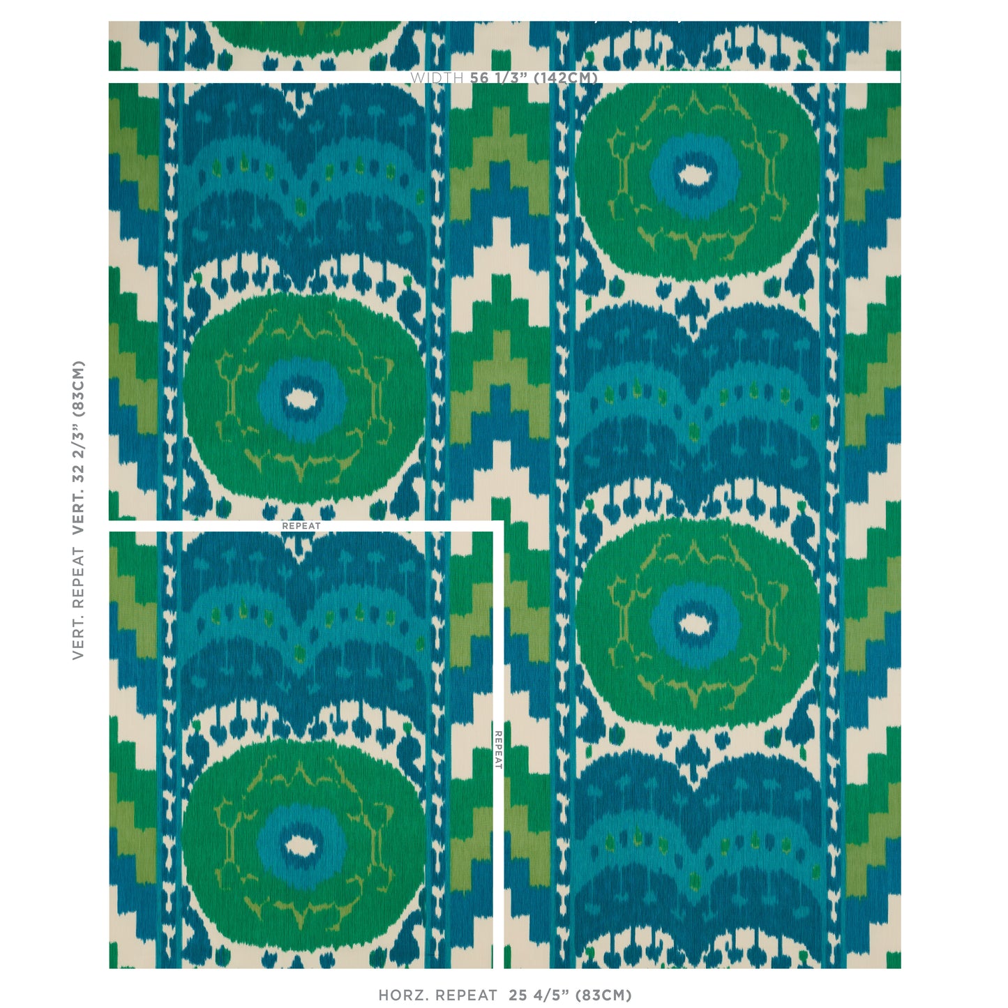 SCHUMACHER  IKATS SAMARKAND IKAT II PRINTS PRINTS EMERALD   - 176064