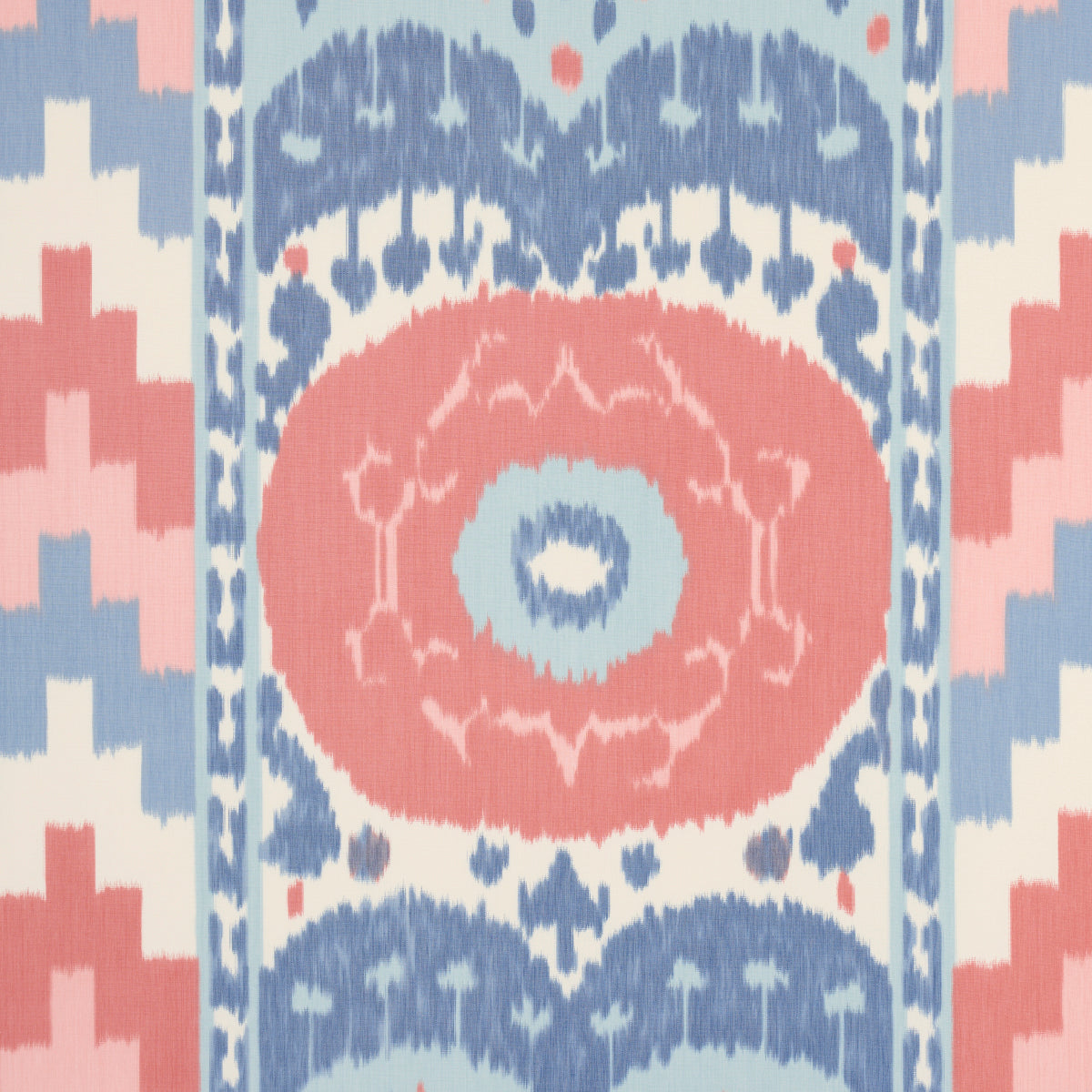 SCHUMACHER  IKATS SAMARKAND IKAT II PRINTS PRINTS CHAMBRAY , CORAL   - 176065