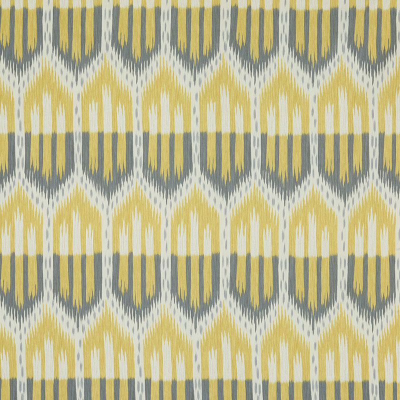 SCHUMACHER  IKAT COLLECTION BUKHARA IKAT PRINTS PRINTS CITRINE , SMOKE   - 176081