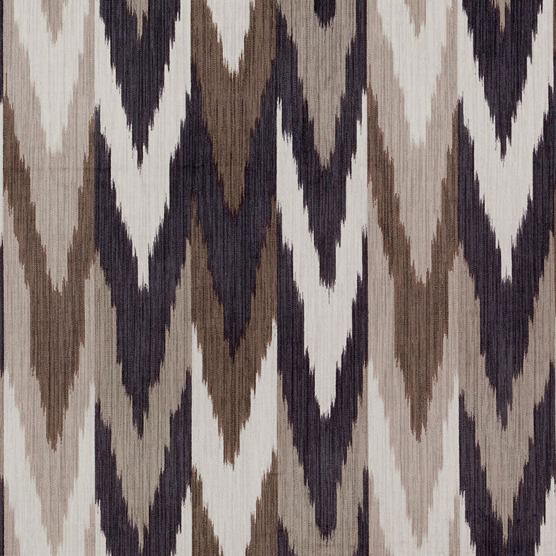 SCHUMACHER  IKAT COLLECTION KASHGAR VELVET IKAT VELVETS VELVETS CARBON , TEAK   - 176101