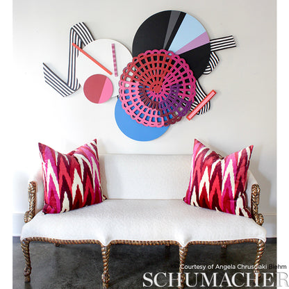 SCHUMACHER  IKAT COLLECTION KASHGAR VELVET IKAT VELVETS VELVETS RUBY , PLUM   - 176102