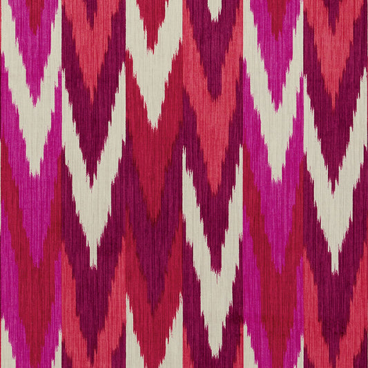 SCHUMACHER  IKAT COLLECTION KASHGAR VELVET IKAT VELVETS VELVETS RUBY , PLUM   - 176102