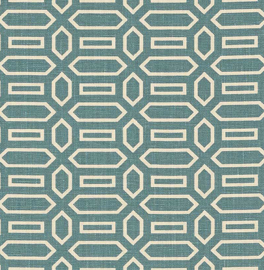 SCHUMACHER  VEERE GRENNEY PAVILION PATTERN WOVENS PATTERN WOVENS PEACOCK BLUE   - 176145