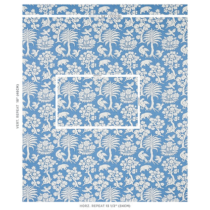 SCHUMACHER FABRIC  FLIGHT OF FANCY WOODLAND SILHOUETTE   BLUE   - 176176