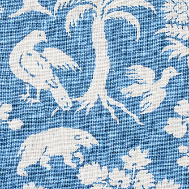 SCHUMACHER FABRIC  FLIGHT OF FANCY WOODLAND SILHOUETTE   BLUE   - 176176