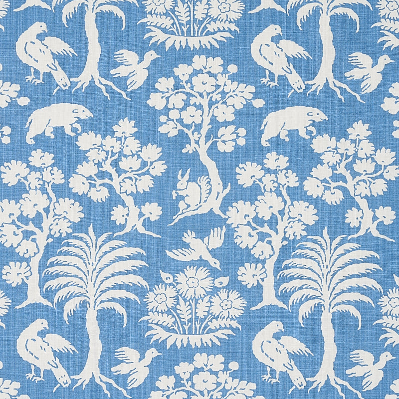 SCHUMACHER FABRIC  FLIGHT OF FANCY WOODLAND SILHOUETTE   BLUE   - 176176