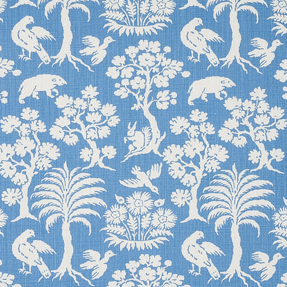SCHUMACHER FABRIC  FLIGHT OF FANCY WOODLAND SILHOUETTE   BLUE   - 176176