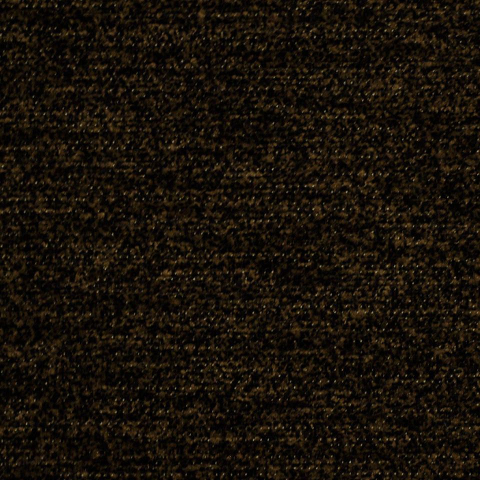 Dark brown speckled fabric swatch with subtle gold flecks, velvet-like texture.