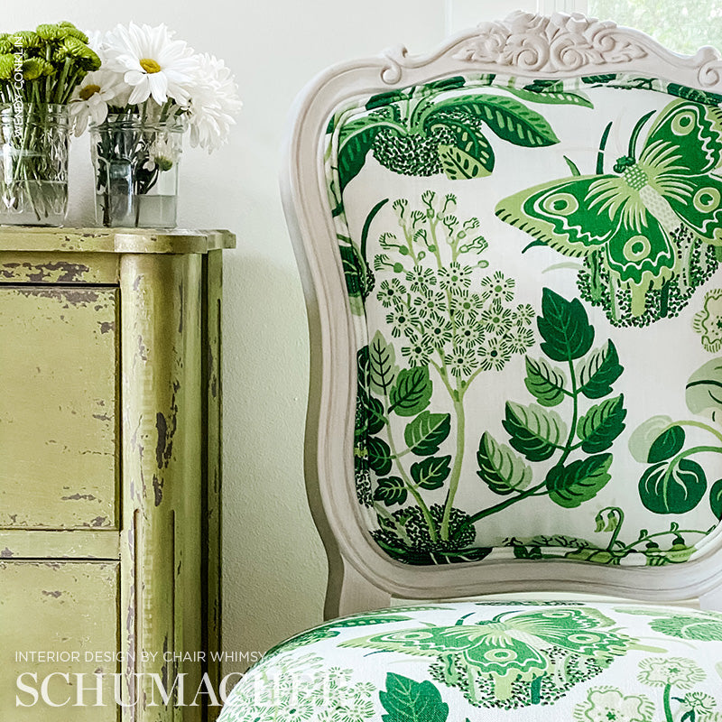 Exotic butterfly prints with green botanical leaves for wall art.