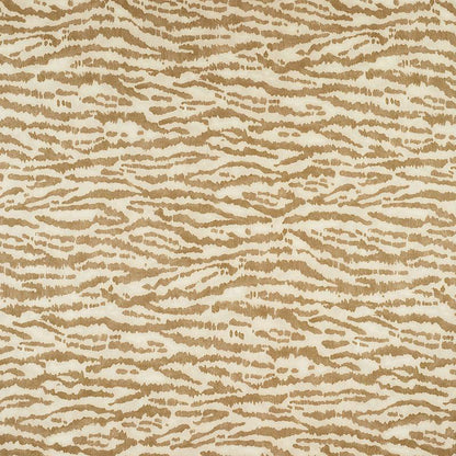 Beige textile with tan tiger-striped pattern; soft woven fabric for upholstery or drapery.
