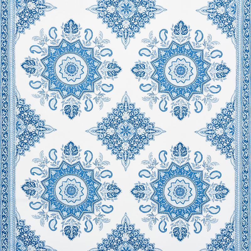 SCHUMACHER FABRIC  MARK D. SIKES MONTECITO MEDALLION   INDIGO   - 176481