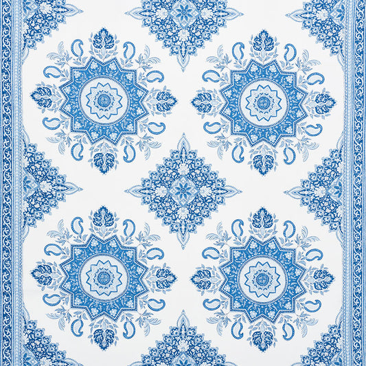 SCHUMACHER FABRIC  MARK D. SIKES MONTECITO MEDALLION   INDIGO   - 176481