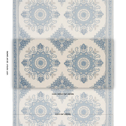 SCHUMACHER FABRIC  MARK D. SIKES MONTECITO MEDALLION   CHINA BLUE   - 176484