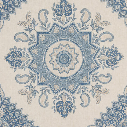 SCHUMACHER FABRIC  MARK D. SIKES MONTECITO MEDALLION   CHINA BLUE   - 176484