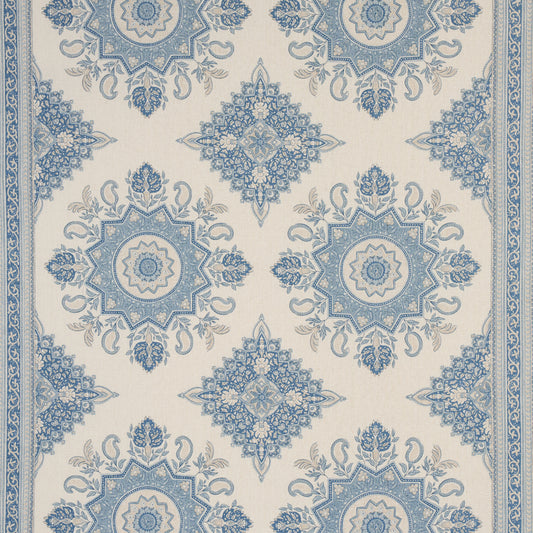 SCHUMACHER FABRIC  MARK D. SIKES MONTECITO MEDALLION   CHINA BLUE   - 176484