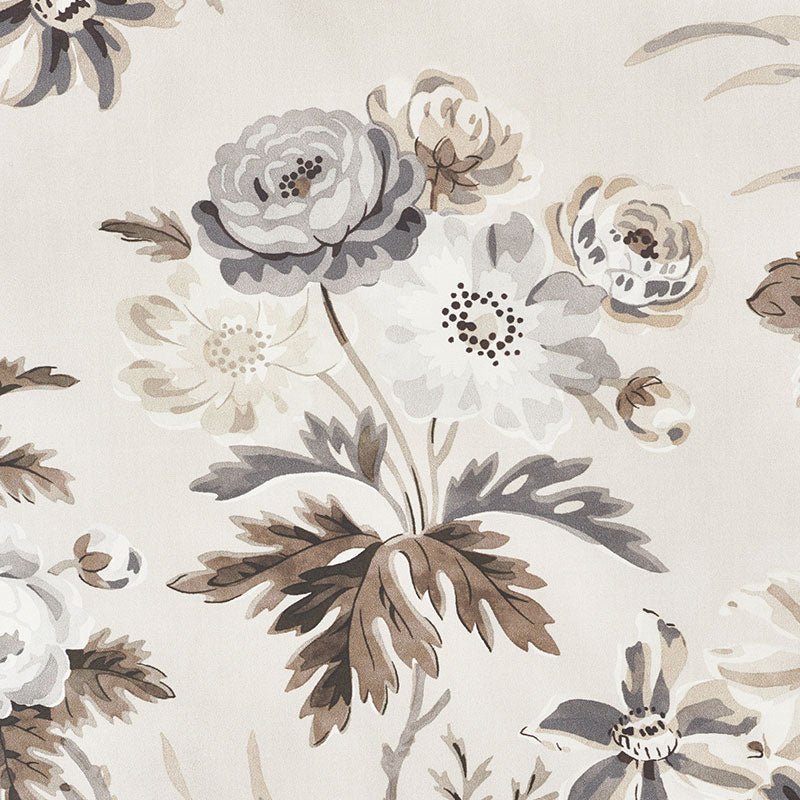 SCHUMACHER FABRIC  CLASSIC PRINTS CECIL CHINTZ   GRISAILLE   - 176810
