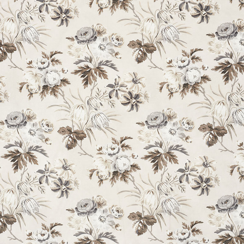SCHUMACHER FABRIC  CLASSIC PRINTS CECIL CHINTZ   GRISAILLE   - 176810