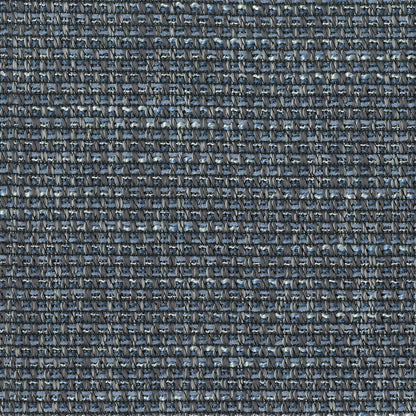 Close-up of blue-gray woven upholstery fabric with a tight grid texture.