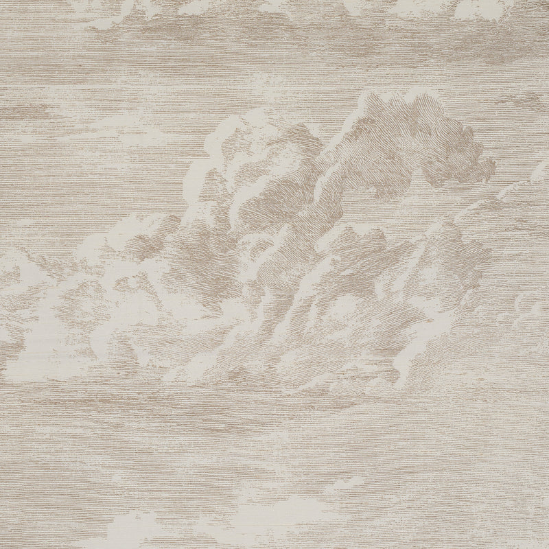 Beige cloud wallpaper featuring soft cream clouds against a light wood-grain background.