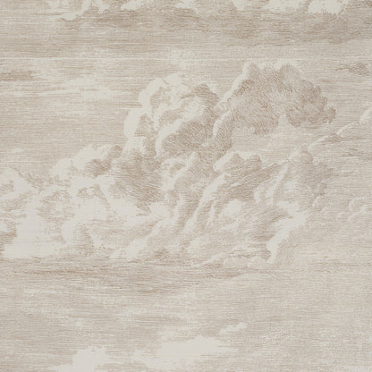 Beige cloud wallpaper featuring soft cream clouds against a light wood-grain background.