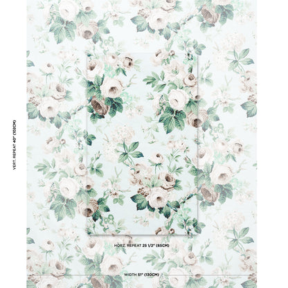 SCHUMACHER  NEW OLD-FASHIONED NANCY FLORAL PRINTS PRINTS SEAFOAM   - 177204
