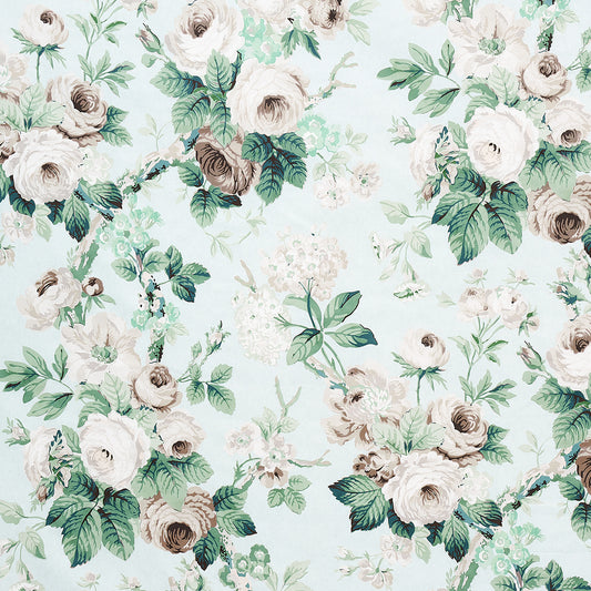 SCHUMACHER  NEW OLD-FASHIONED NANCY FLORAL PRINTS PRINTS SEAFOAM   - 177204