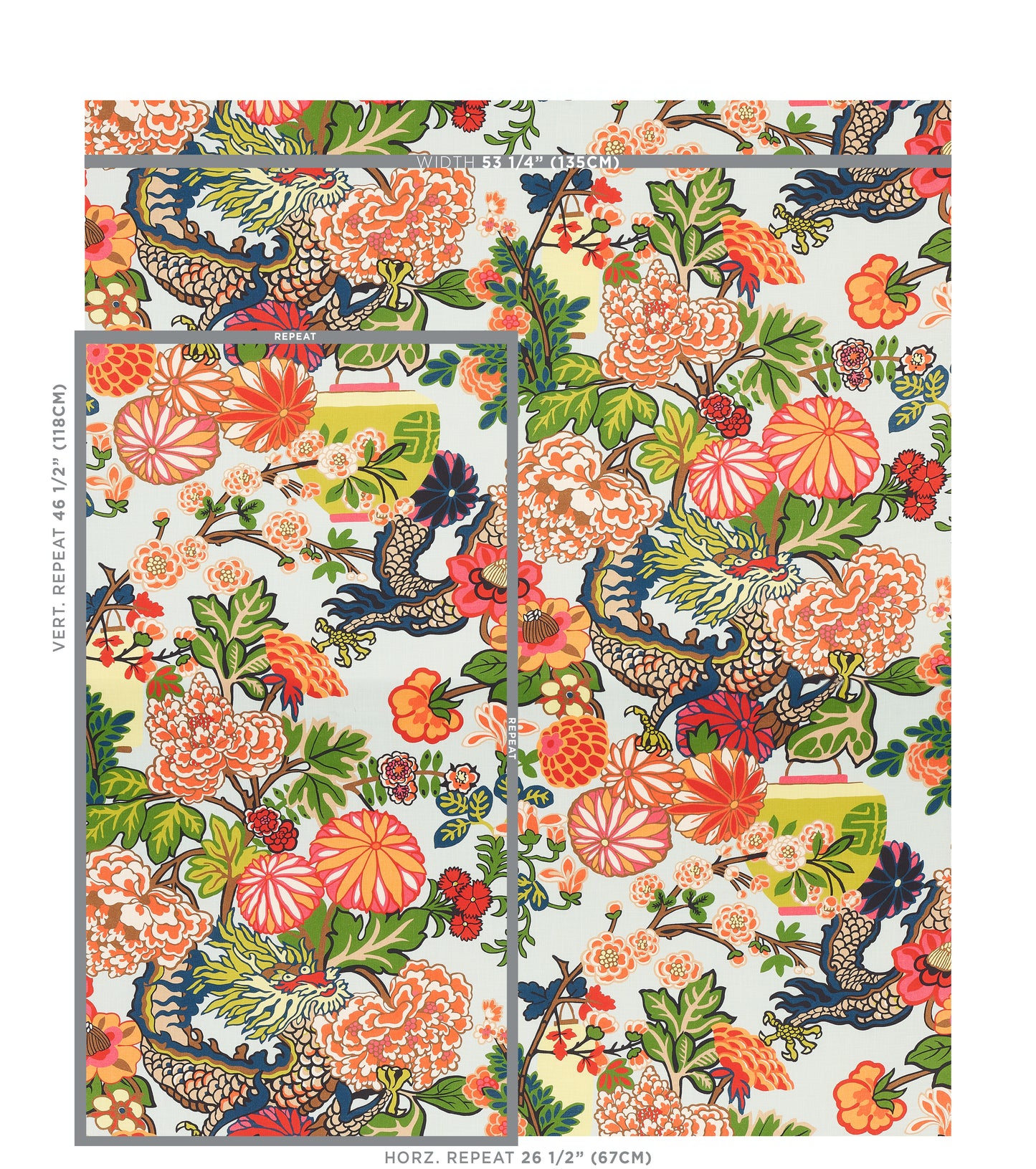 SCHUMACHER FABRIC  INDOOR/OUTDOOR: PRINTS & WOVENS CHIANG MAI INDOOR/OUTDOOR   AQUAMARINE   - 177310