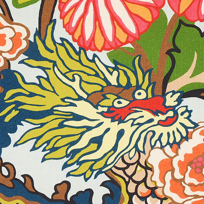 SCHUMACHER FABRIC  INDOOR/OUTDOOR: PRINTS & WOVENS CHIANG MAI INDOOR/OUTDOOR   AQUAMARINE   - 177310