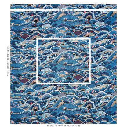 SCHUMACHER FABRIC  SCHUMACHER FABRIC CLASSICS ROLLING HILLS   BLUES   - 177380