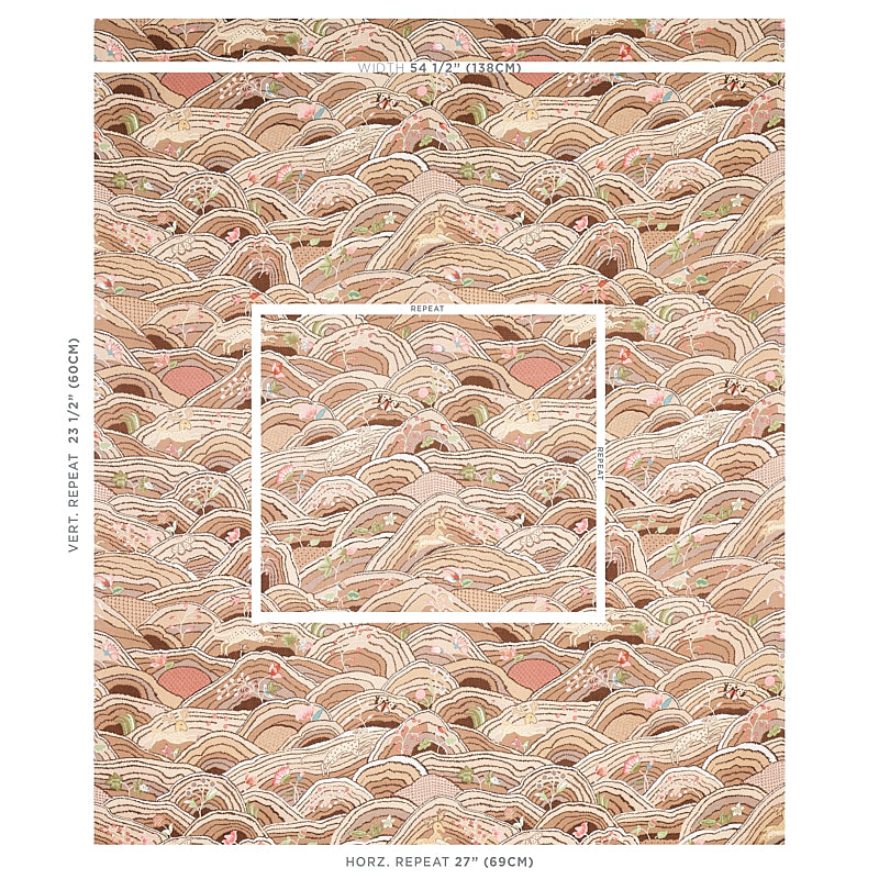 SCHUMACHER FABRIC  FLIGHT OF FANCY ROLLING HILLS   MOCHA   - 177382