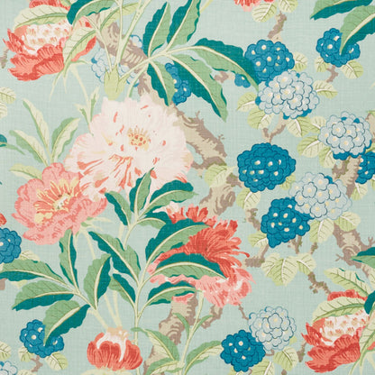 SCHUMACHER FABRIC  SCHUMACHER FABRIC CLASSICS ENCHANTED GARDEN   AQUA   - 177390