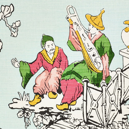 SCHUMACHER FABRIC  SCHUMACHER FABRIC CLASSICS CHINOISERIE MODERNE   AQUA   - 177420