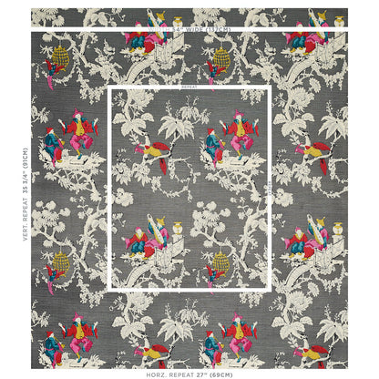 SCHUMACHER FABRIC  SCHUMACHER FABRIC CLASSICS CHINOISERIE MODERNE   GRAPHITE   - 177422