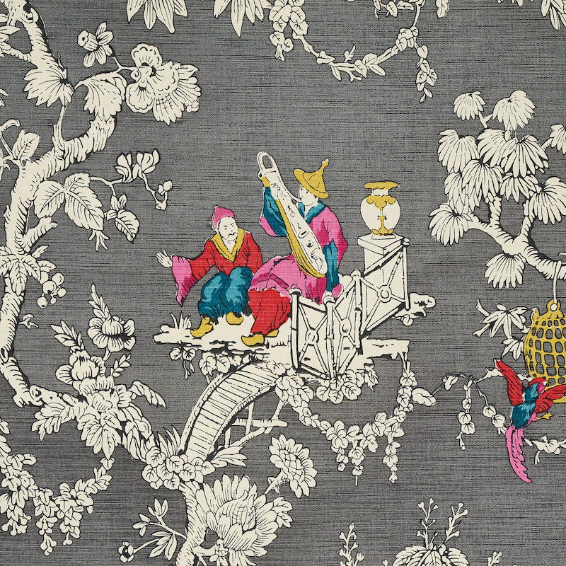 SCHUMACHER FABRIC  SCHUMACHER FABRIC CLASSICS CHINOISERIE MODERNE   GRAPHITE   - 177422