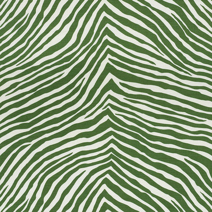 Green and white zebra stripe pattern; bold animal-print fabric or wallpaper for modern decor.