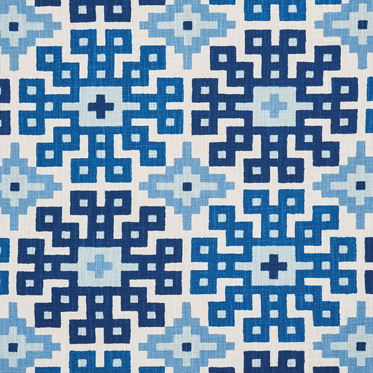 SCHUMACHER  HAPPY TOGETHER PALMETTO PRINT   Ocean   - 177451