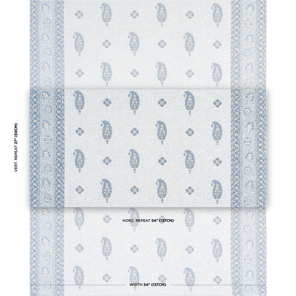 SCHUMACHER FABRIC  MARK D. SIKES OJAI PAISLEY   CHINA BLUE   - 177615