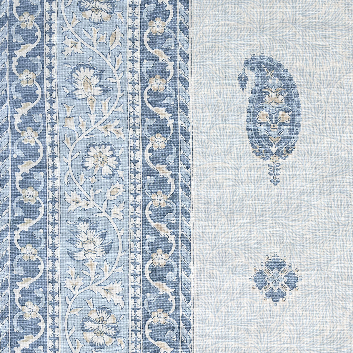 SCHUMACHER FABRIC  MARK D. SIKES OJAI PAISLEY   CHINA BLUE   - 177615