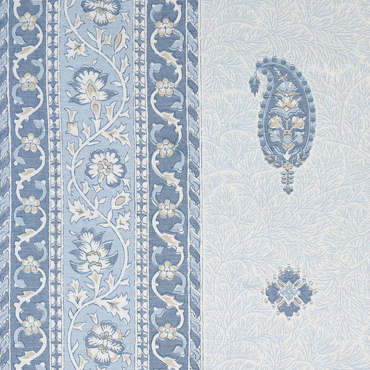 SCHUMACHER FABRIC  MARK D. SIKES OJAI PAISLEY   CHINA BLUE   - 177615