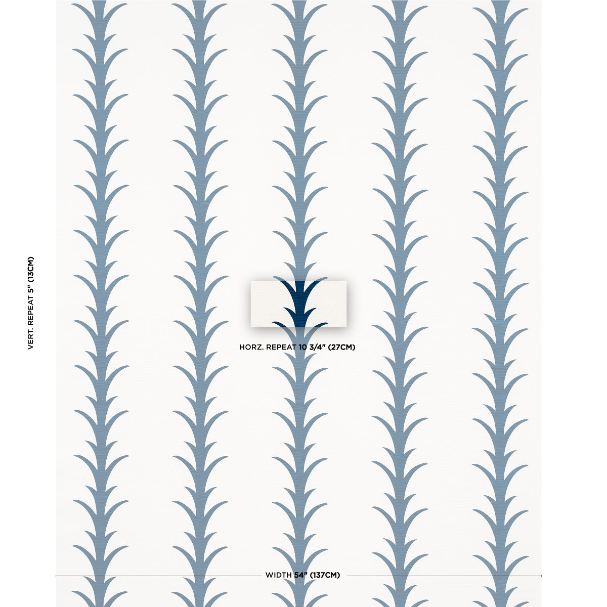 SCHUMACHER  MOON RIVER ACANTHUS STRIPE   Navy   - 177635