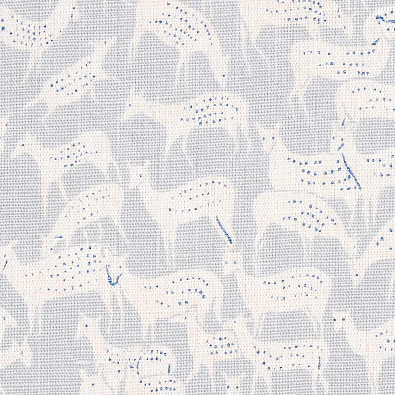Slate blue fabric with fauna print.