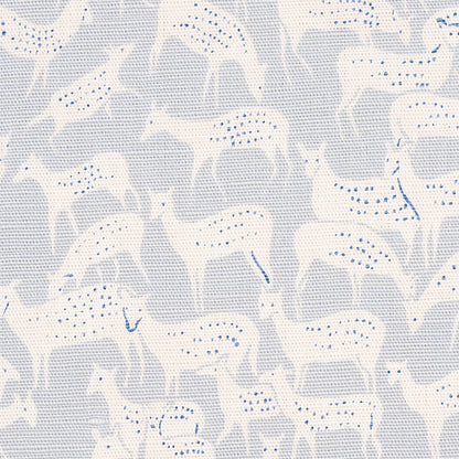 Slate blue fabric with fauna print.
