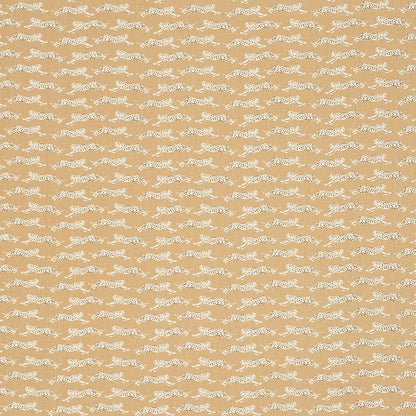 Sand-colored fabric with a small-scale leopard print pattern.