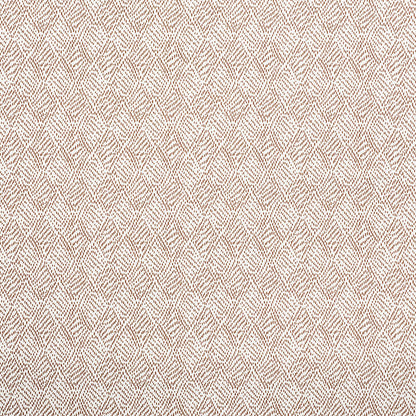 Beige woven upholstery fabric with a small brown diamond print.