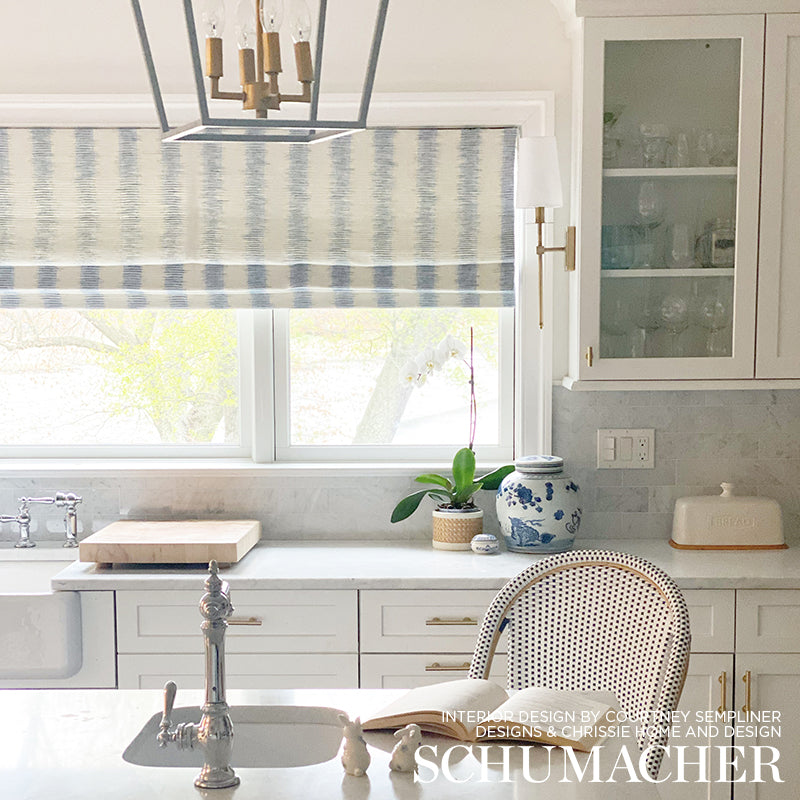 SCHUMACHER  CHAMBRAY ATTLEBORO IKAT PRINTS PRINTS BLUES   - 177810