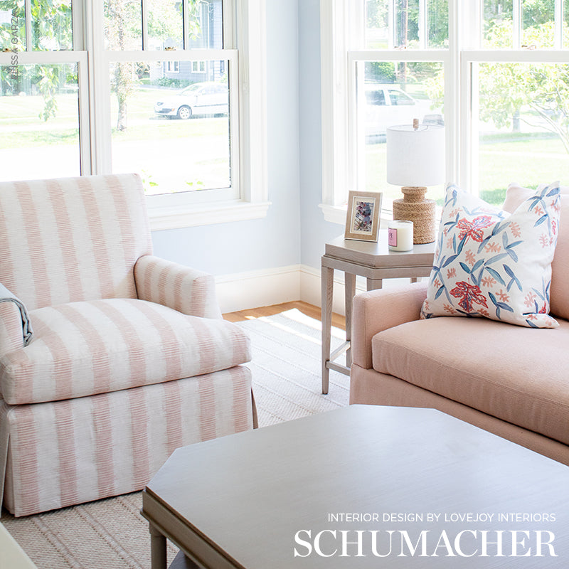 SCHUMACHER  CHAMBRAY ATTLEBORO IKAT PATTERN WOVENS PATTERN WOVENS BLUSH   - 177813