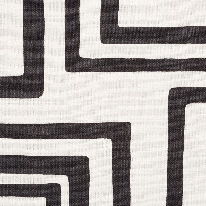 SCHUMACHER FABRIC  NEW WAVE: BLACK & WHITE LARGE OPEN BOXES   BLACK   - 178222