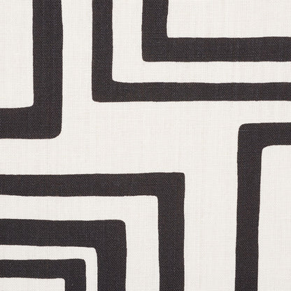 SCHUMACHER FABRIC  NEW WAVE: BLACK & WHITE LARGE OPEN BOXES   BLACK   - 178222