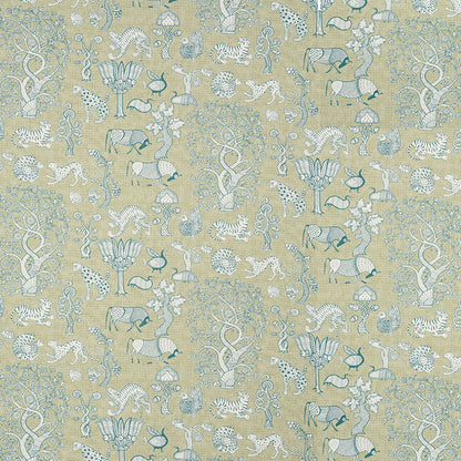 SCHUMACHER FABRIC  PALAMPORE ANIMALIA   PEACOCK & LEAF   - 178321